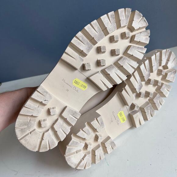 Massimo Dutti loafers shoes size 7.5 chunky lug sole horse bit cream academia - Picture 12 of 12